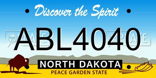ABL4040 North Dakota License Plate