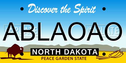 ABLAOAO North Dakota License Plate