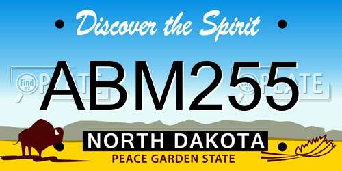 ABM255 North Dakota License Plate