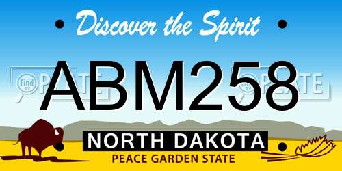ABM258 North Dakota License Plate