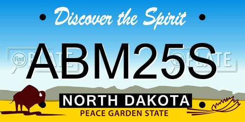 ABM25S North Dakota License Plate