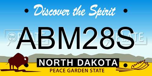 ABM28S North Dakota License Plate
