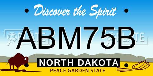 ABM75B North Dakota License Plate