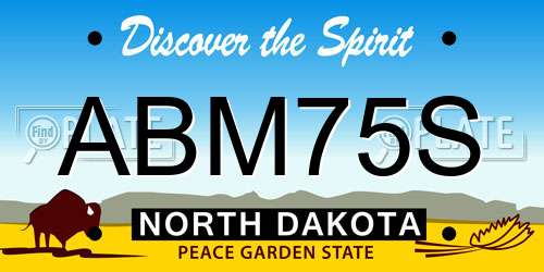 ABM75S North Dakota License Plate