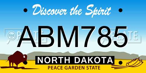 ABM785 North Dakota License Plate