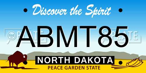 ABMT85 North Dakota License Plate