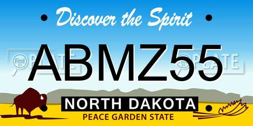 ABMZ55 North Dakota License Plate