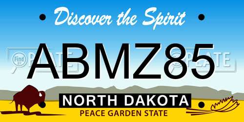 ABMZ85 North Dakota License Plate