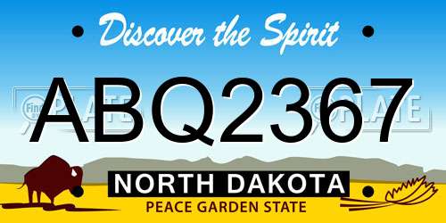 ABQ2367 North Dakota License Plate
