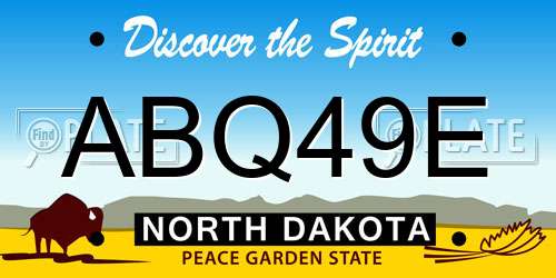 ABQ49E North Dakota License Plate