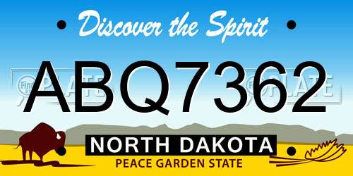 ABQ7362 North Dakota License Plate