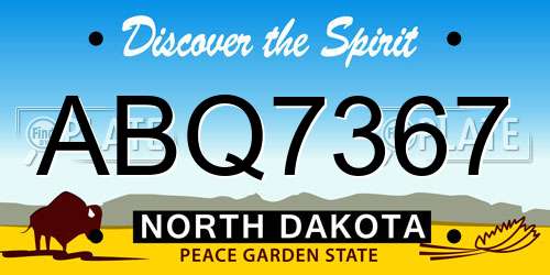 ABQ7367 North Dakota License Plate