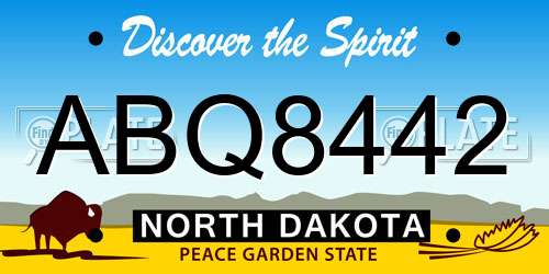 ABQ8442 North Dakota License Plate