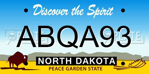 ABQA93 North Dakota License Plate