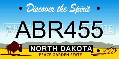 ABR455 North Dakota License Plate