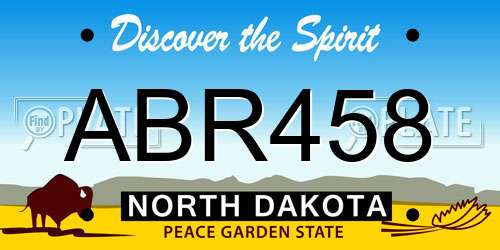 ABR458 North Dakota License Plate