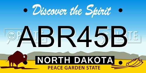 ABR45B North Dakota License Plate