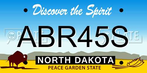 ABR45S North Dakota License Plate