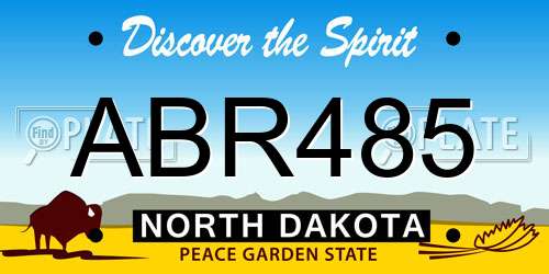 ABR485 North Dakota License Plate