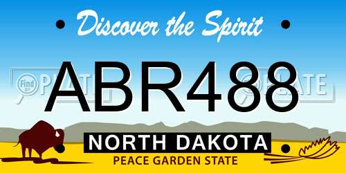 ABR488 North Dakota License Plate