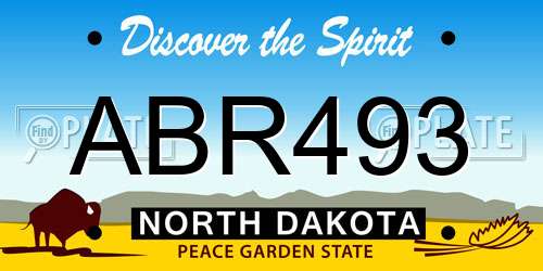 ABR493 North Dakota License Plate