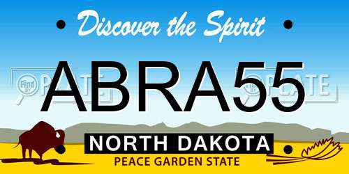ABRA55 North Dakota License Plate