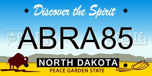ABRA85 North Dakota License Plate