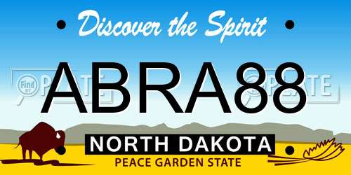 ABRA88 North Dakota License Plate