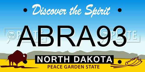 ABRA93 North Dakota License Plate