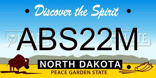 ABS22M North Dakota License Plate
