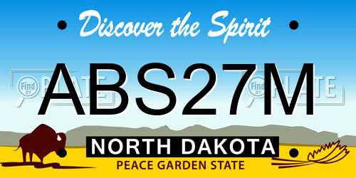 ABS27M North Dakota License Plate