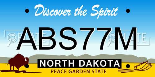 ABS77M North Dakota License Plate