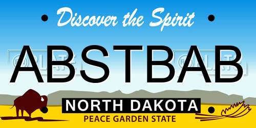 ABSTBAB North Dakota License Plate