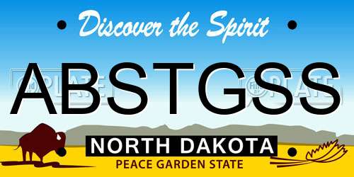 ABSTGSS North Dakota License Plate