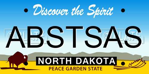 ABSTSAS North Dakota License Plate