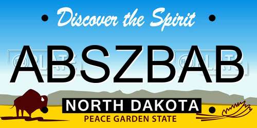 ABSZBAB North Dakota License Plate
