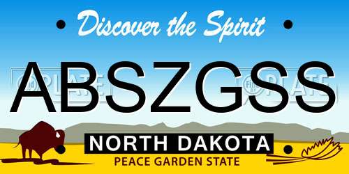 ABSZGSS North Dakota License Plate