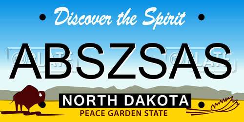 ABSZSAS North Dakota License Plate
