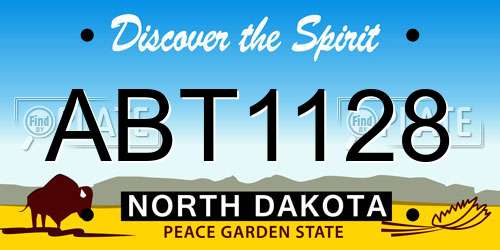 ABT1128 North Dakota License Plate