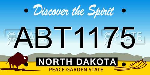 ABT1175 North Dakota License Plate