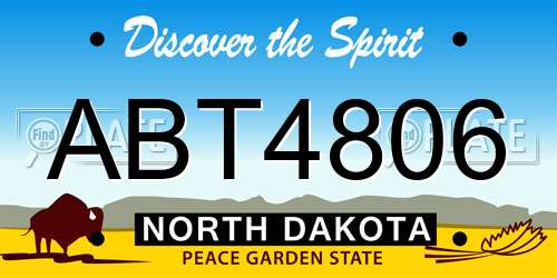 ABT4806 North Dakota License Plate