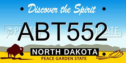ABT552 North Dakota License Plate