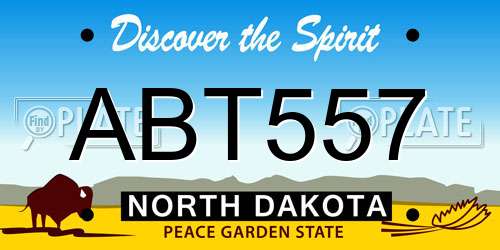 ABT557 North Dakota License Plate