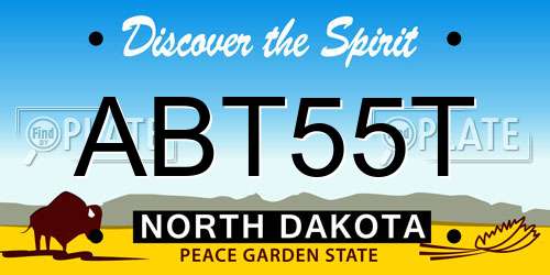 ABT55T North Dakota License Plate