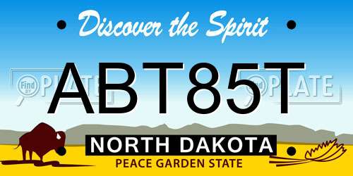 ABT85T North Dakota License Plate