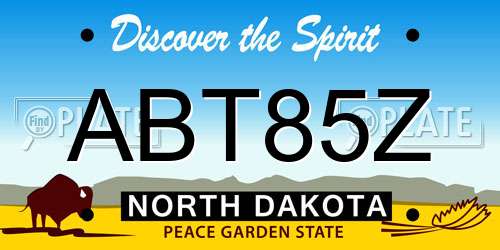 ABT85Z North Dakota License Plate