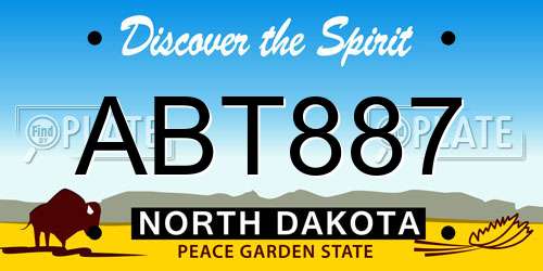 ABT887 North Dakota License Plate