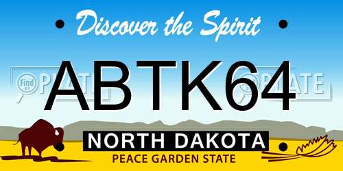 ABTK64 North Dakota License Plate