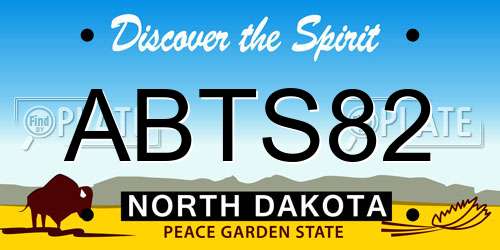 ABTS82 North Dakota License Plate