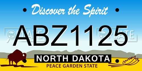 ABZ1125 North Dakota License Plate